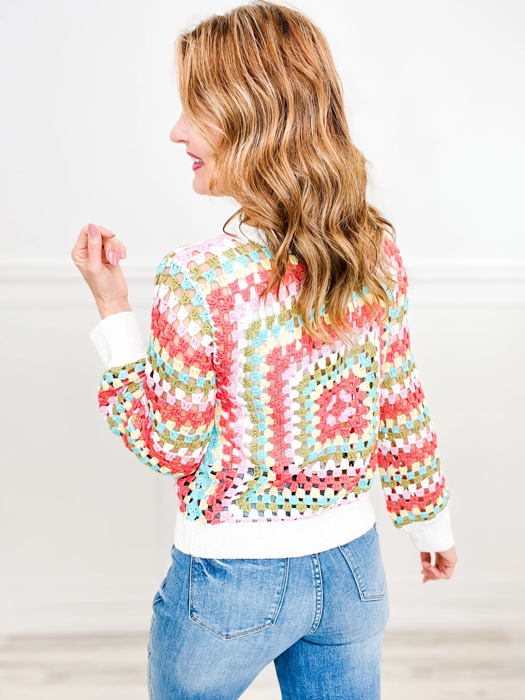 MULTI COLORS GRANNY SQUARE CROCHET TOP