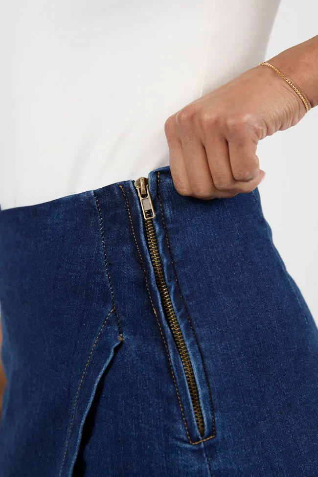 My Favorite Dark Wash Denim Skort