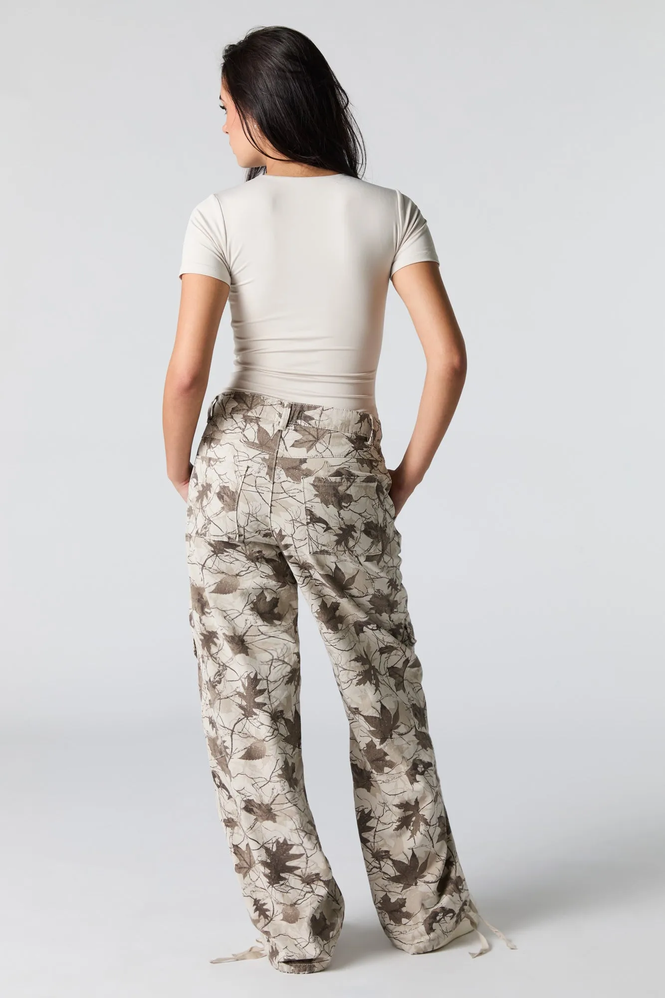 Pantalon cargo ample à taille coulissante