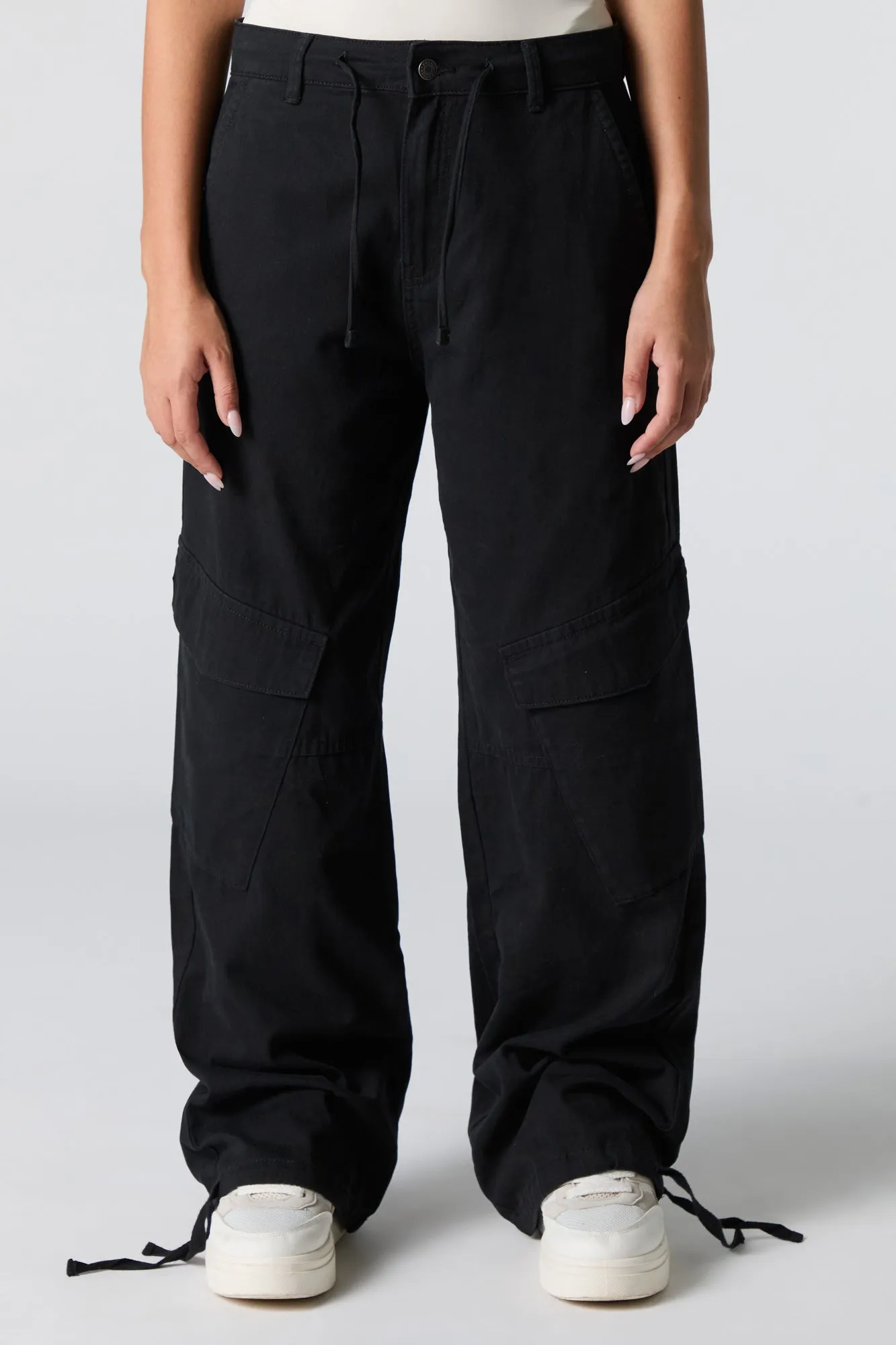 Pantalon cargo ample à taille coulissante