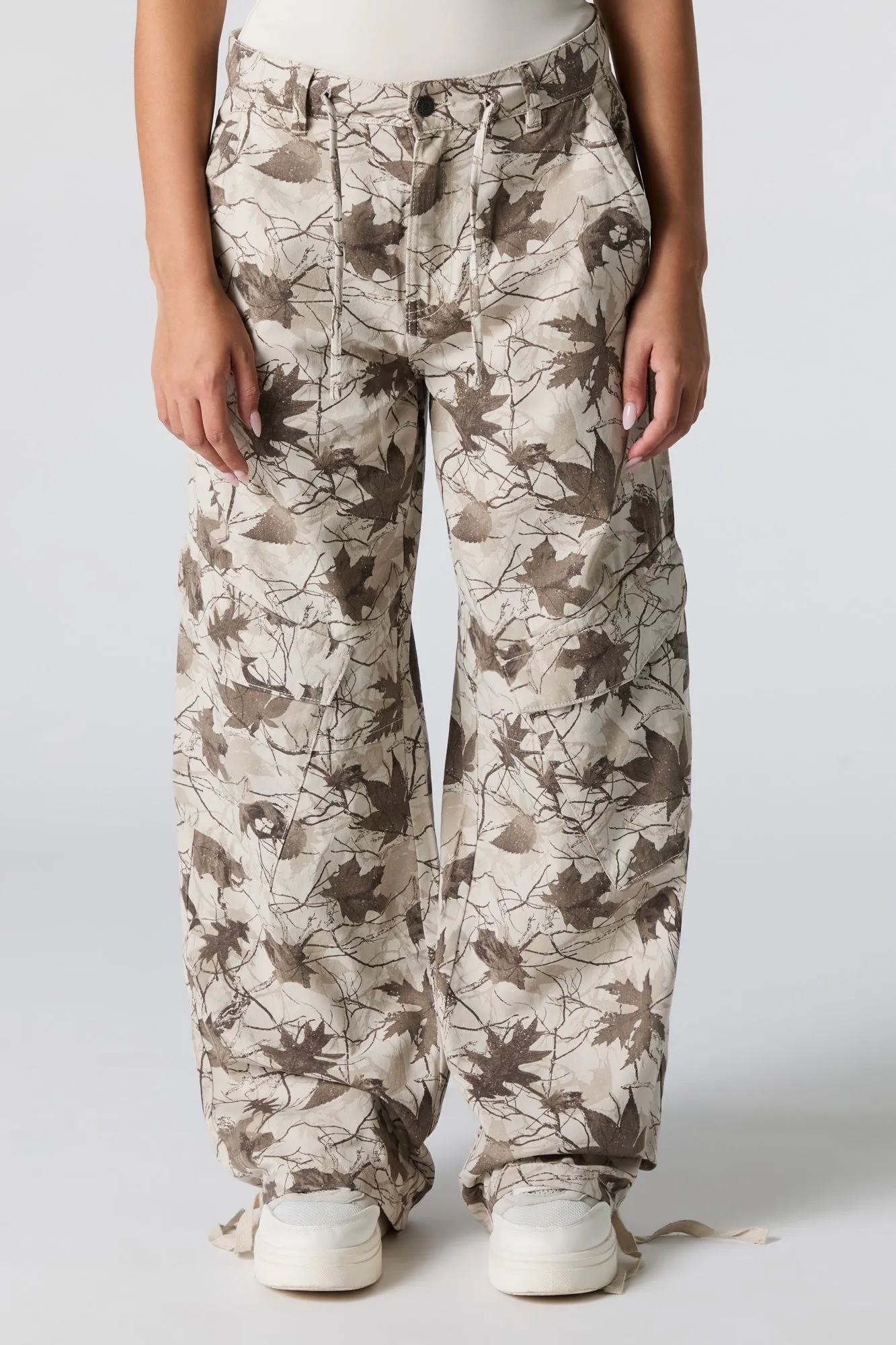 Pantalon cargo ample à taille coulissante