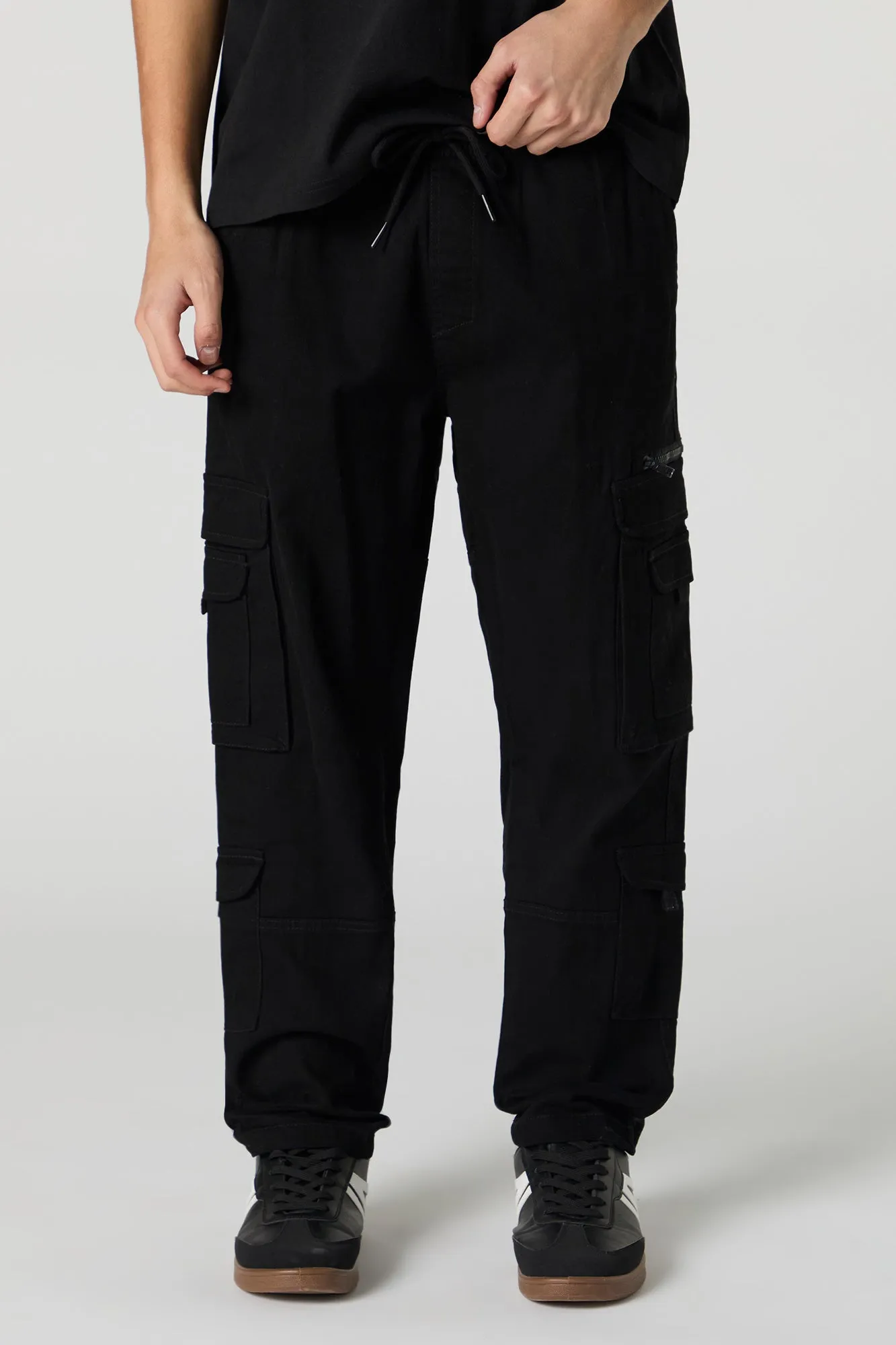 Pantalon cargo avec poches multiples et taille coulissante