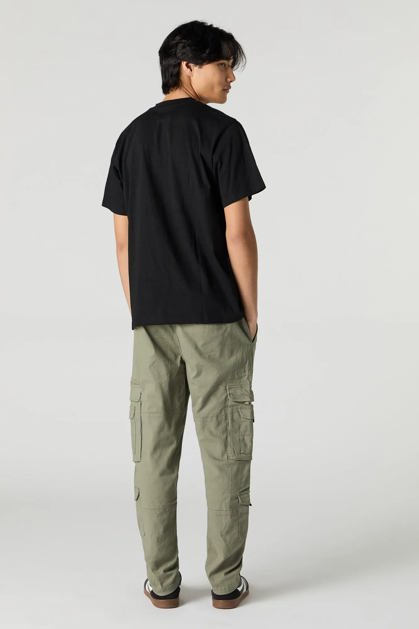 Pantalon cargo avec poches multiples et taille coulissante