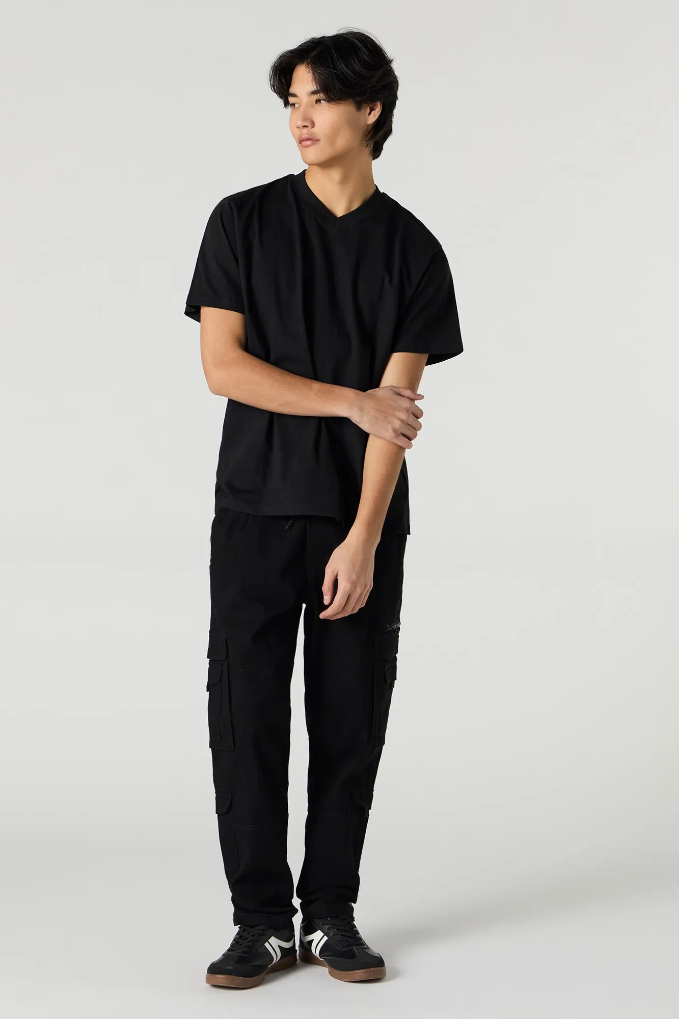 Pantalon cargo avec poches multiples et taille coulissante