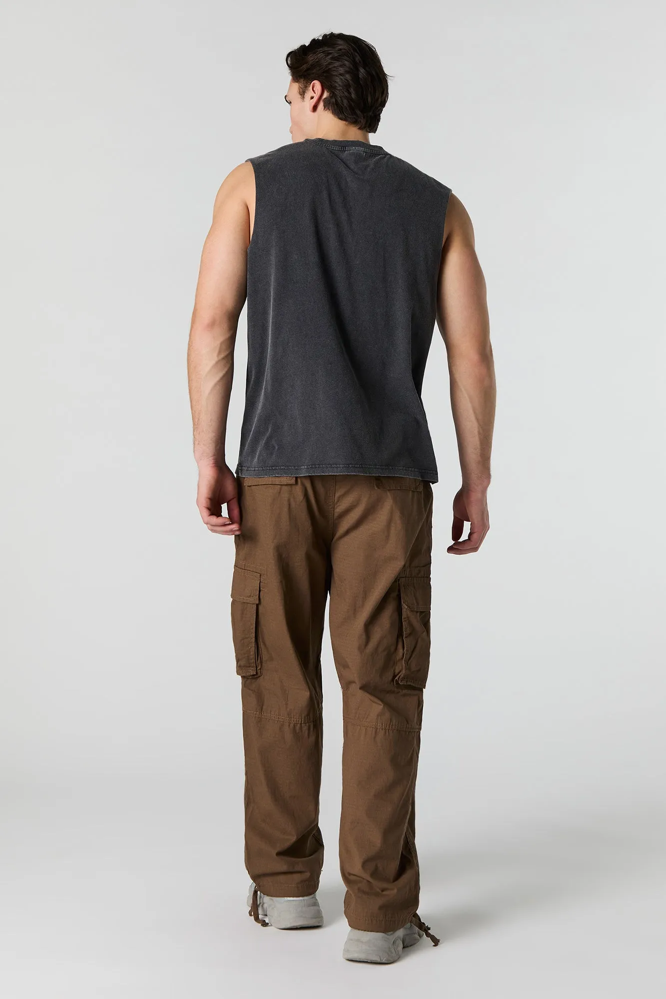 Pantalon cargo baggy à ourlet coulissant