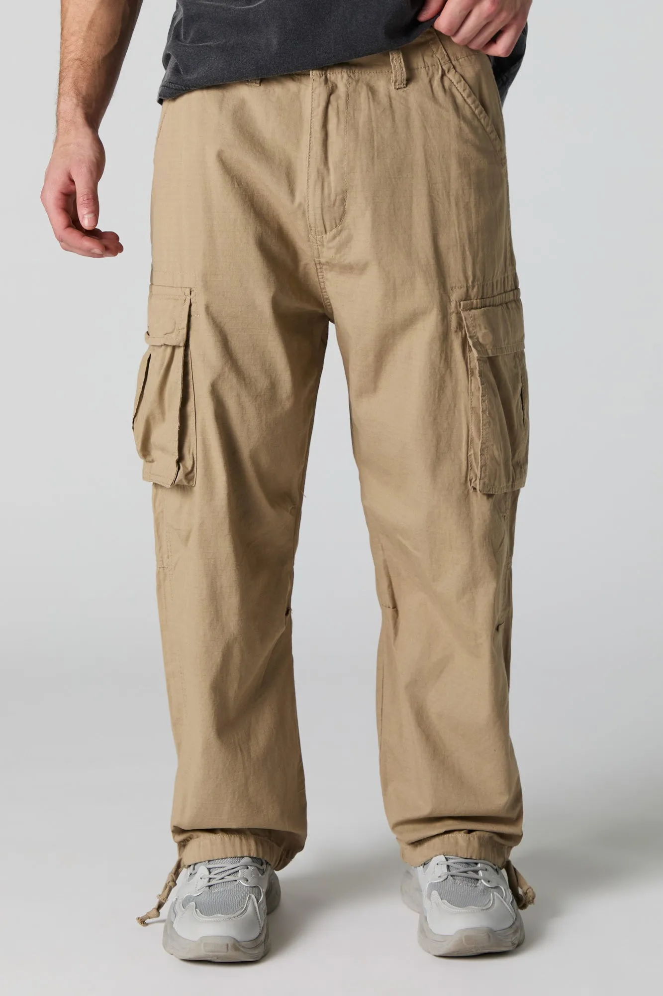 Pantalon cargo baggy à ourlet coulissant