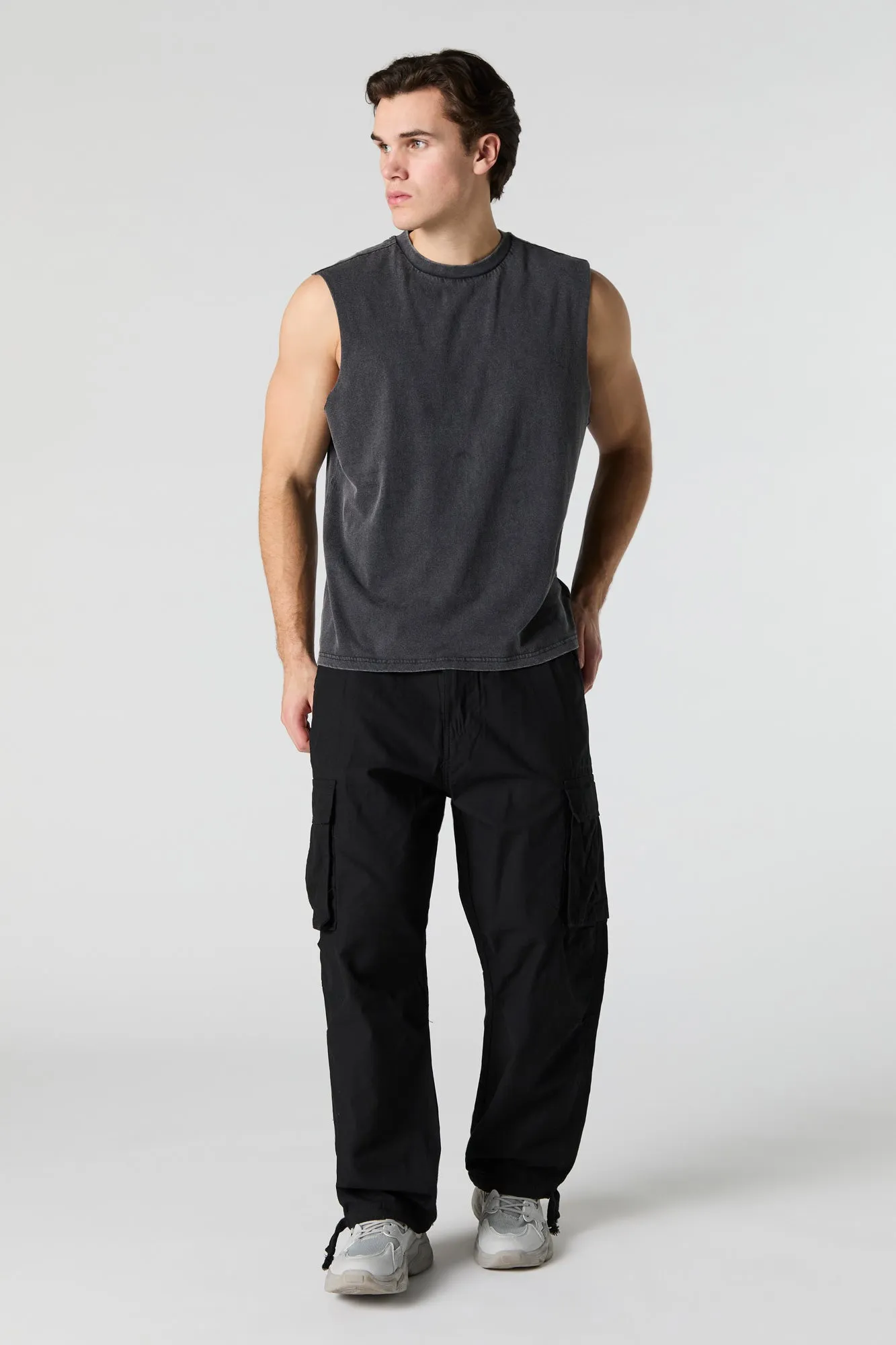 Pantalon cargo baggy à ourlet coulissant