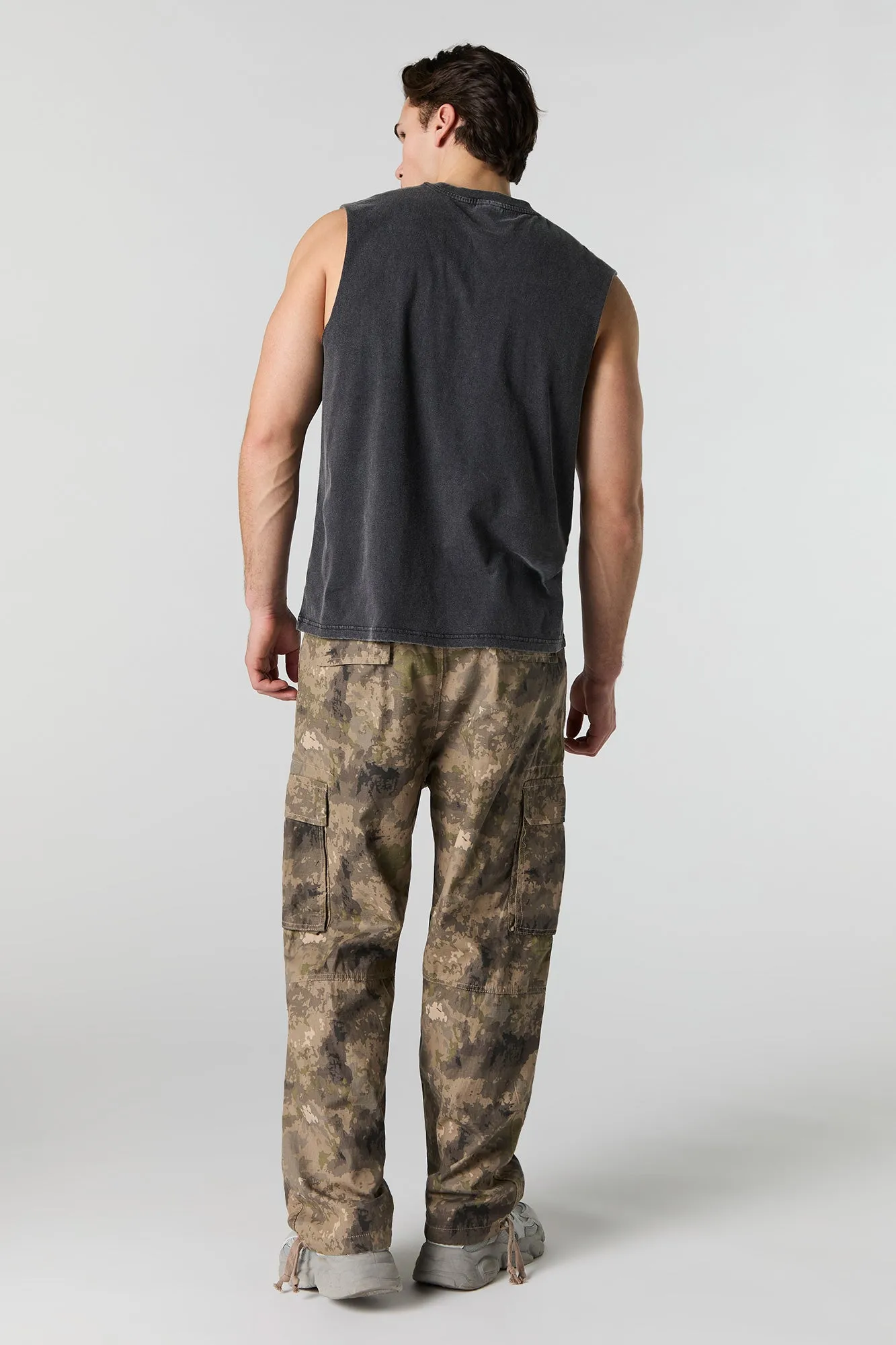 Pantalon cargo baggy à ourlet coulissant