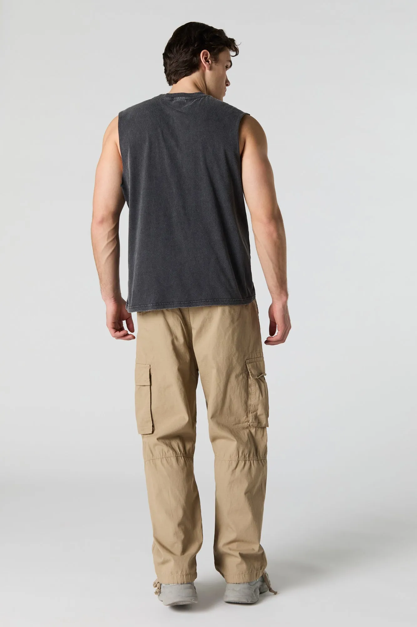 Pantalon cargo baggy à ourlet coulissant