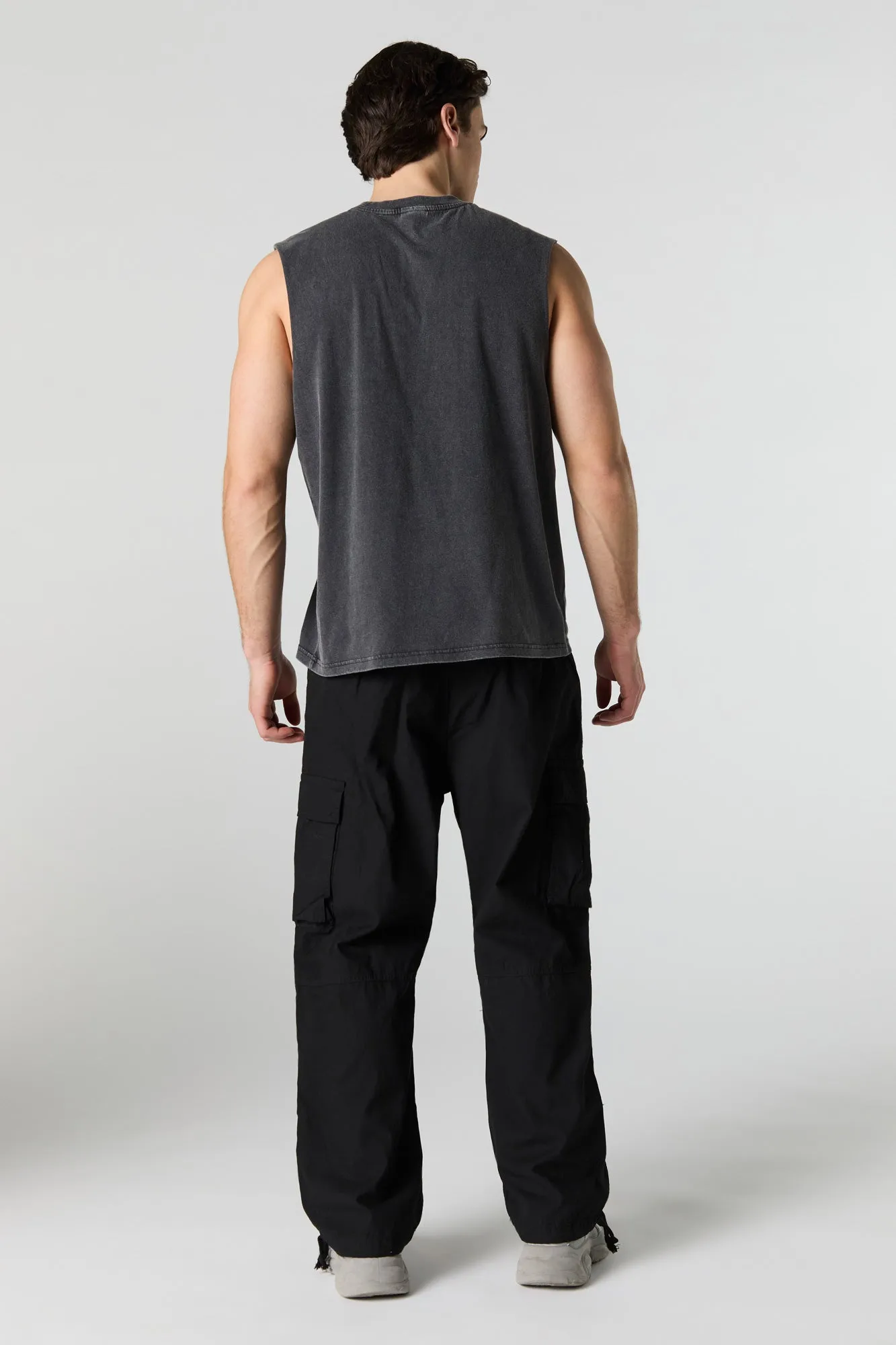 Pantalon cargo baggy à ourlet coulissant