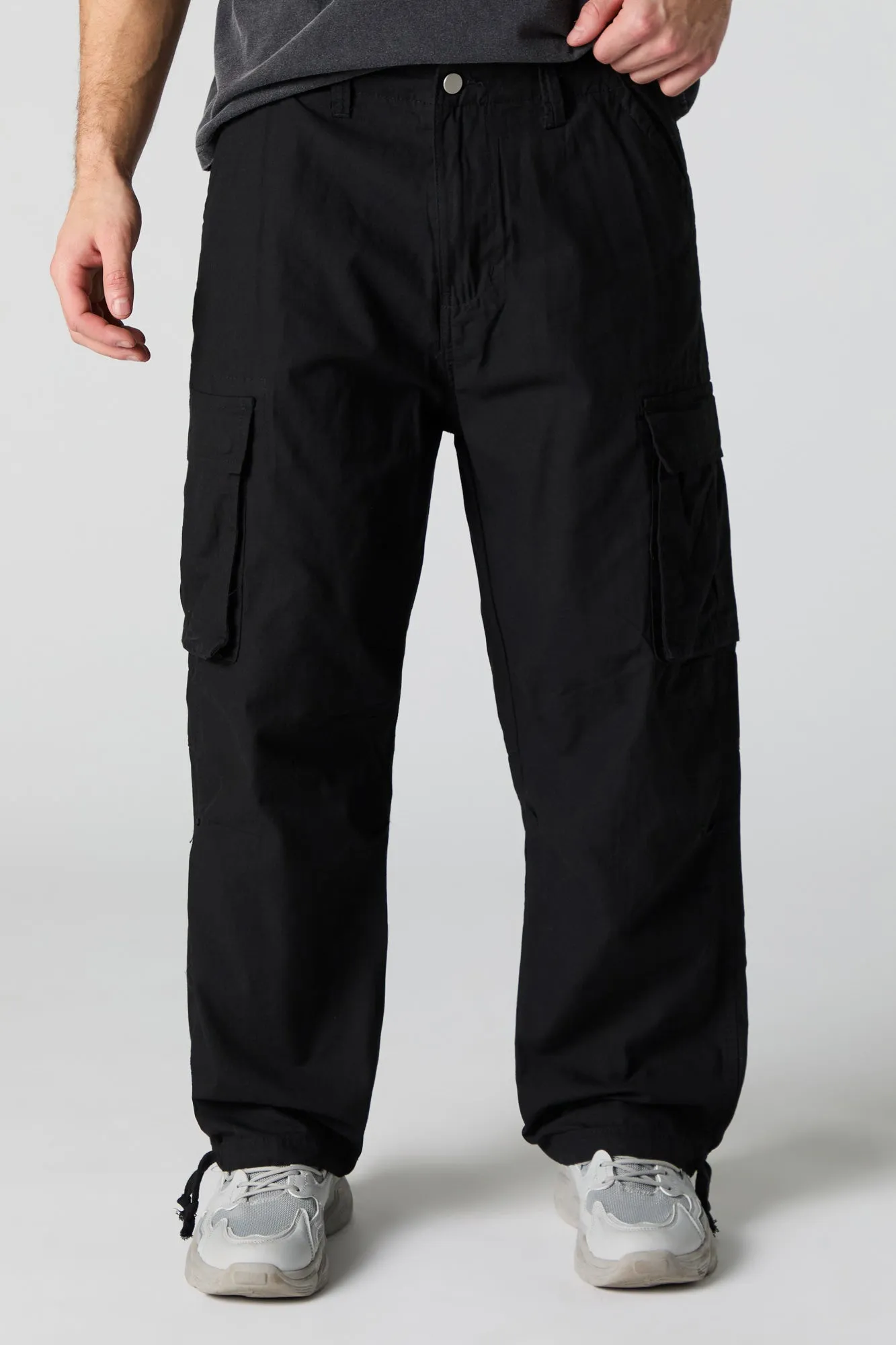 Pantalon cargo baggy à ourlet coulissant