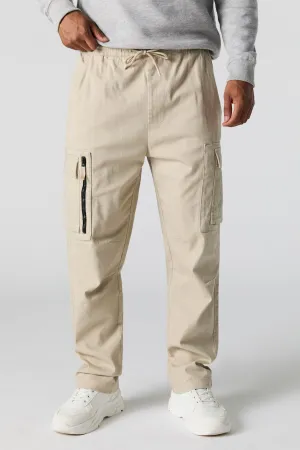 Pantalon cargo à taille coulissante avec glissière et poche