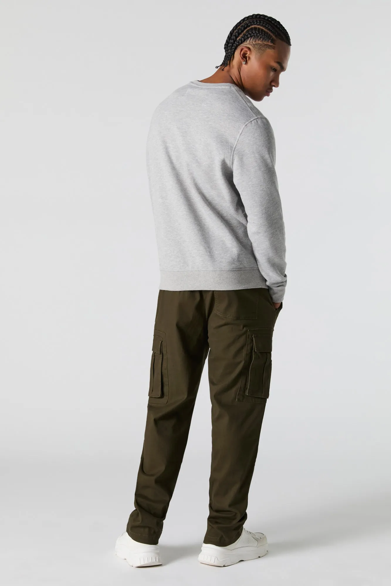 Pantalon cargo à taille coulissante avec glissière et poche