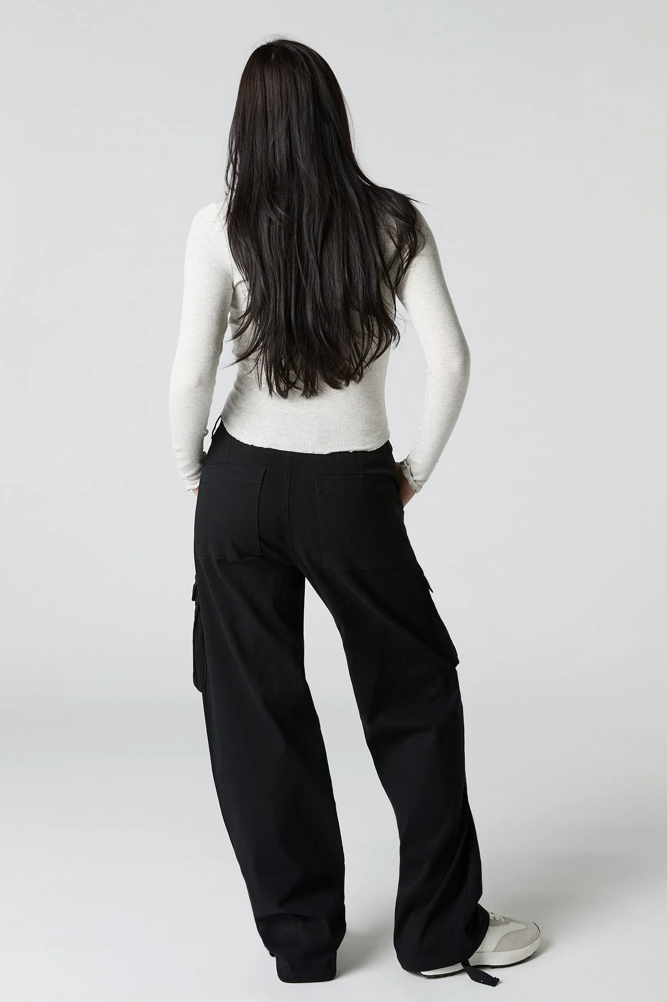 Pantalon cargo à taille coulissante