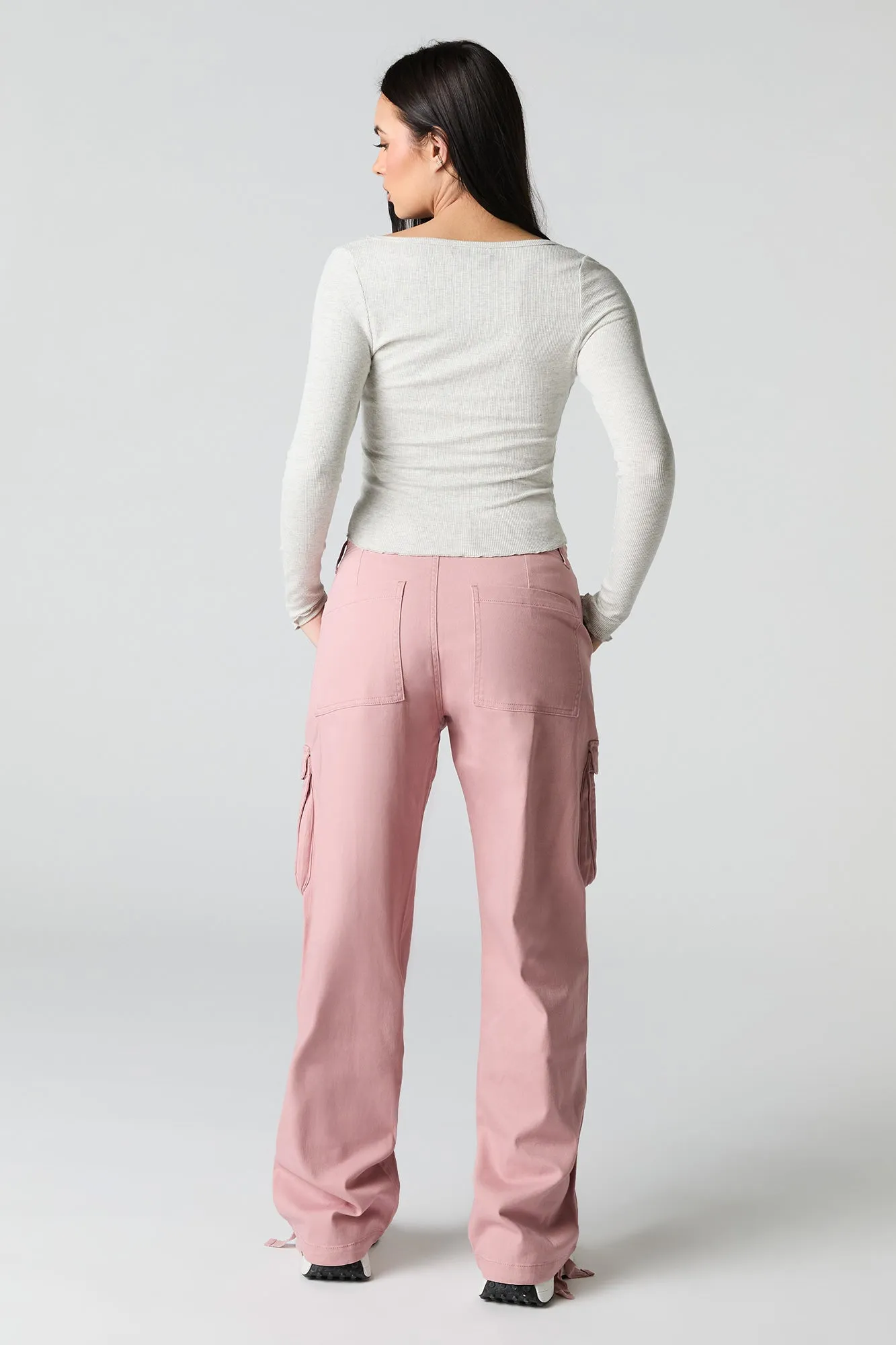 Pantalon cargo à taille coulissante