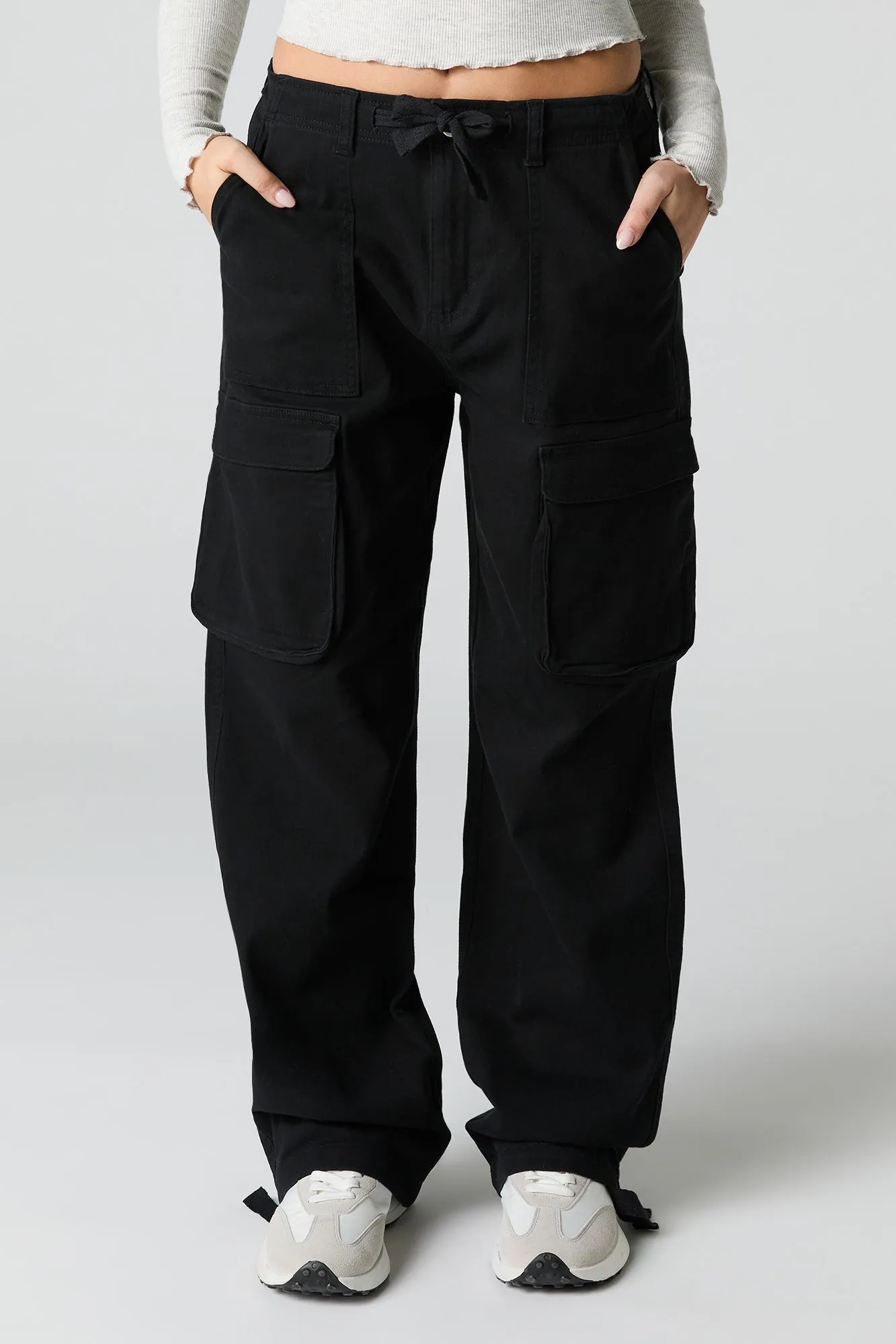 Pantalon cargo à taille coulissante