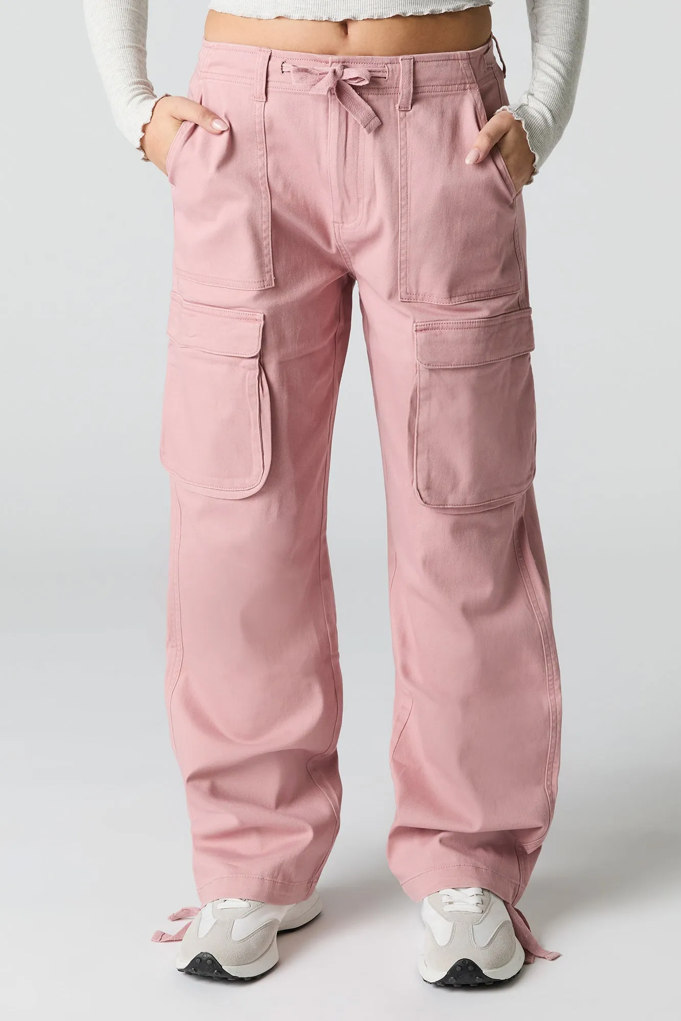 Pantalon cargo à taille coulissante