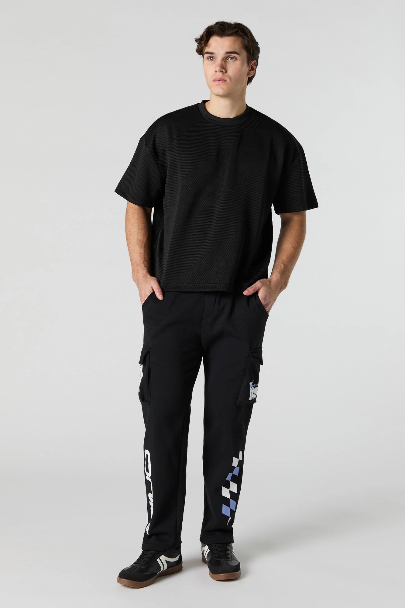Pantalon cargo en molleton à imprimé Racing