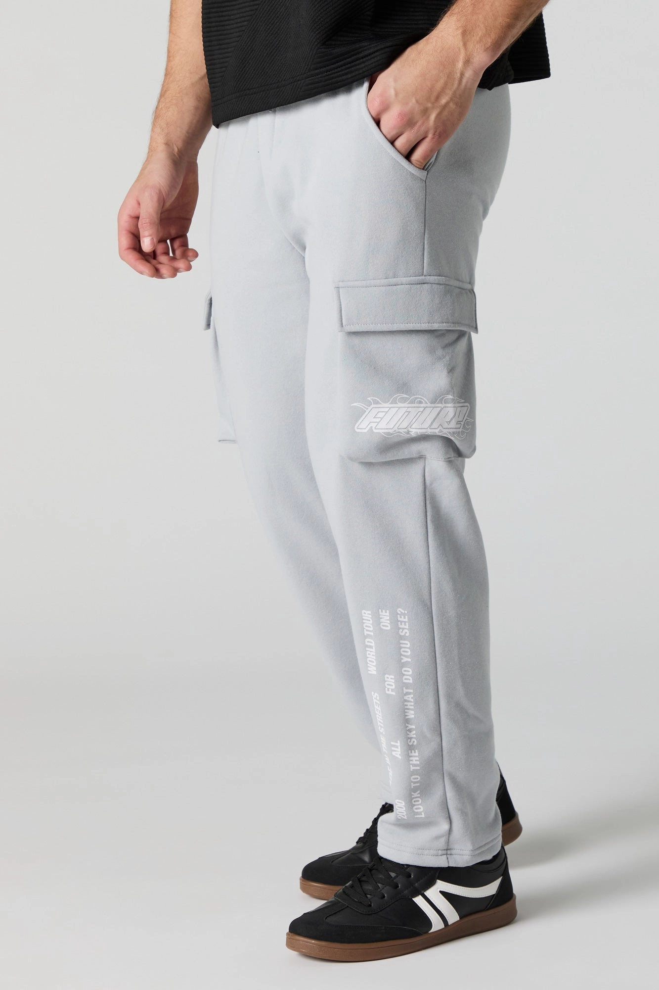 Pantalon cargo en molleton à imprimé Racing