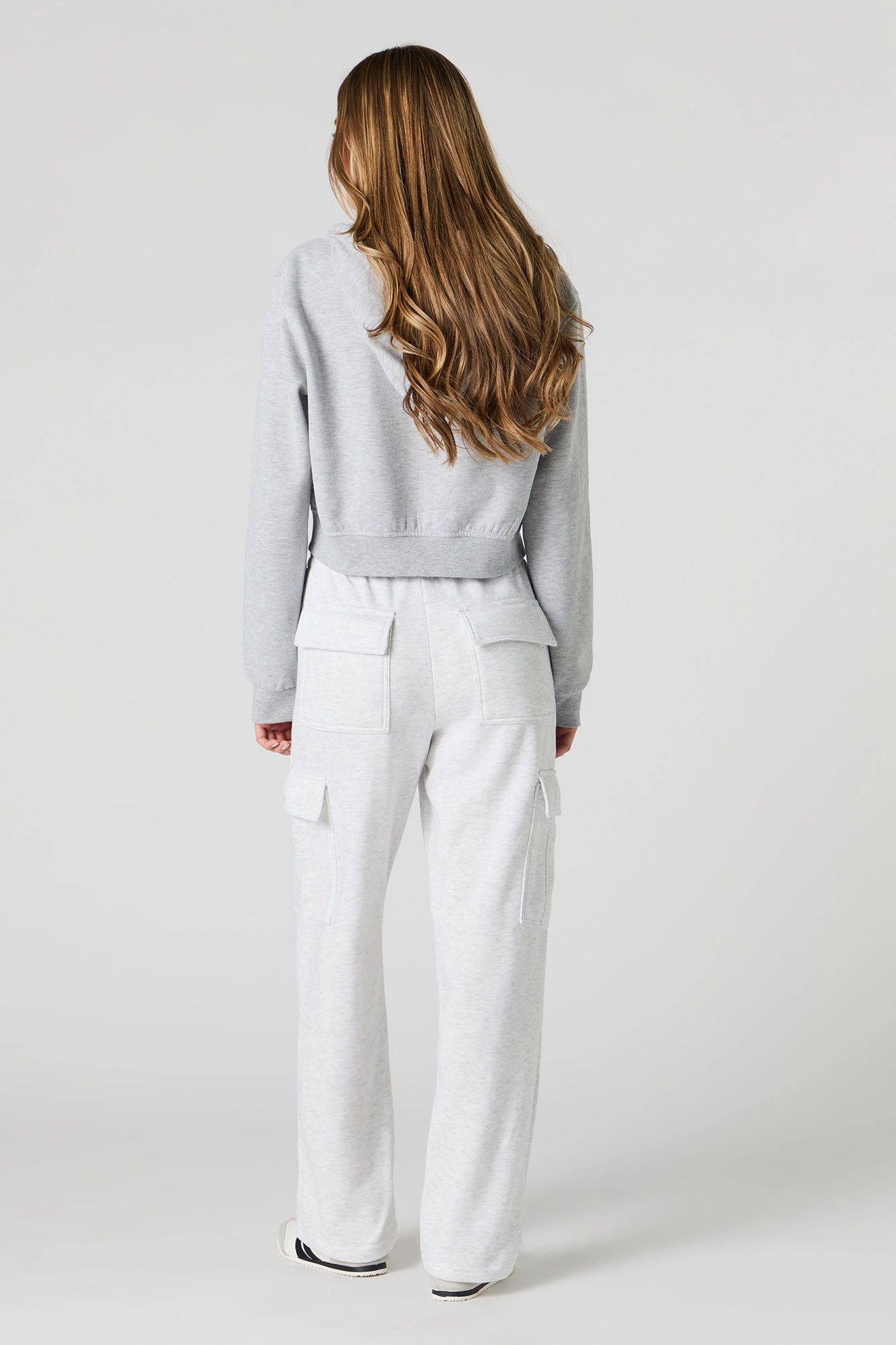 Pantalon cargo en molleton à jambe large