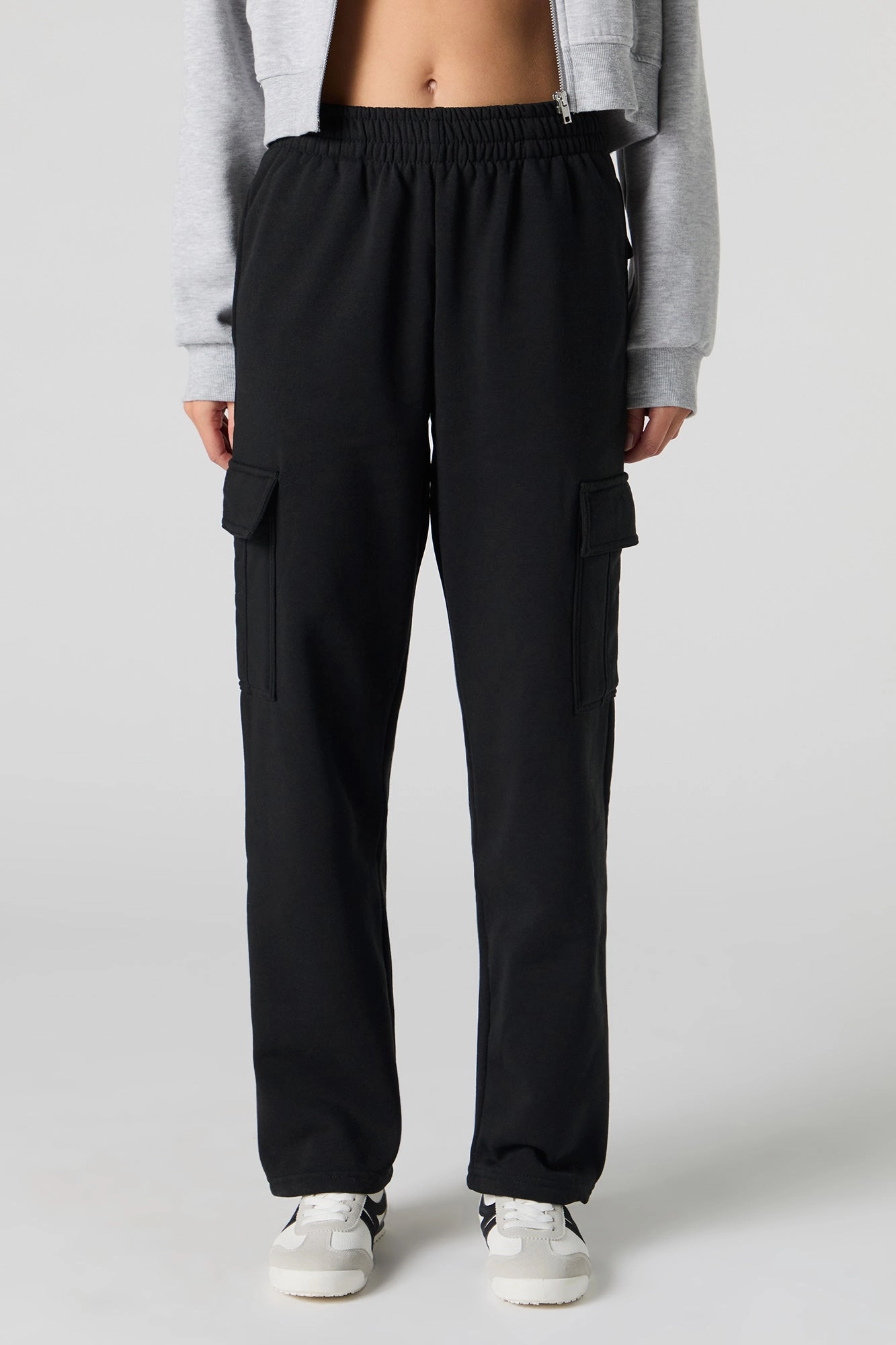 Pantalon cargo en molleton à jambe large