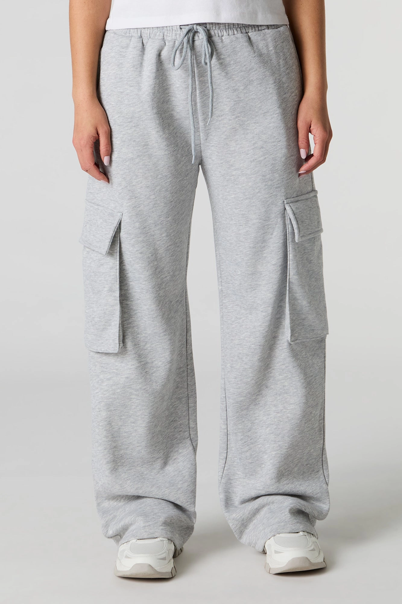 Pantalon d'entraînement cargo à jambe large en molleton
