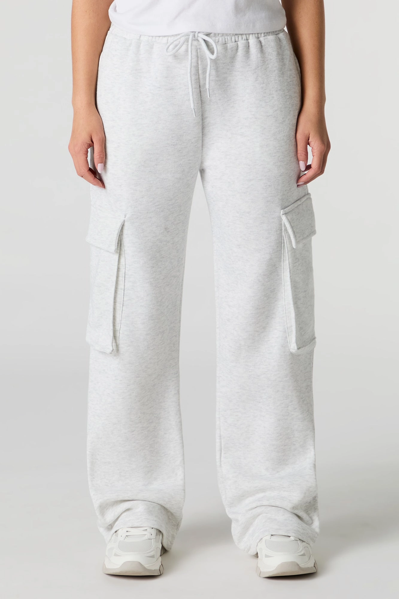 Pantalon d'entraînement cargo à jambe large en molleton
