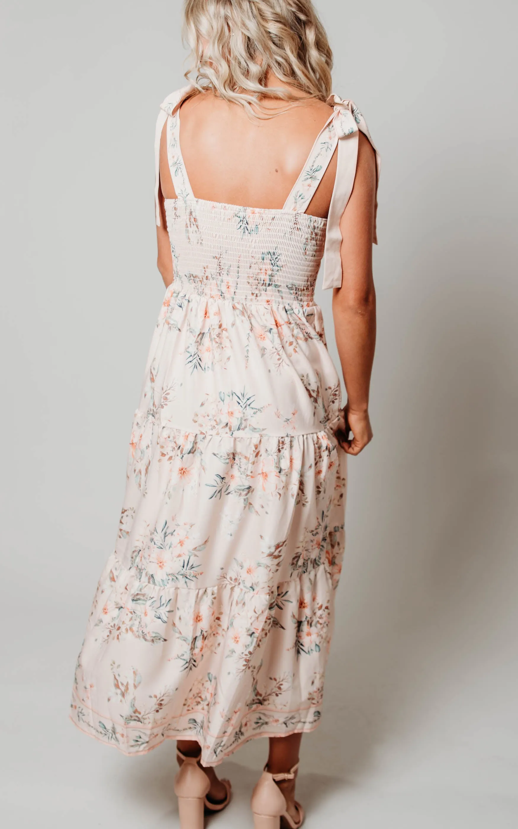 Pink Floral Tiered Dress- Final Sale*