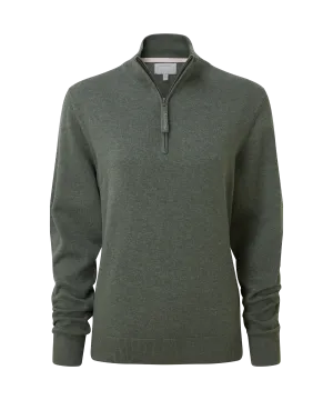 Polperro Quarter Zip Jumper - Country Green