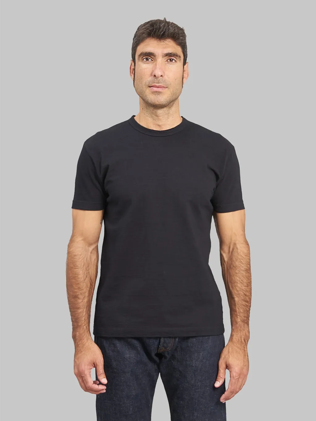 Pure Blue Japan SS5011-BK Black Indigo Dyed Crewneck T-Shirt