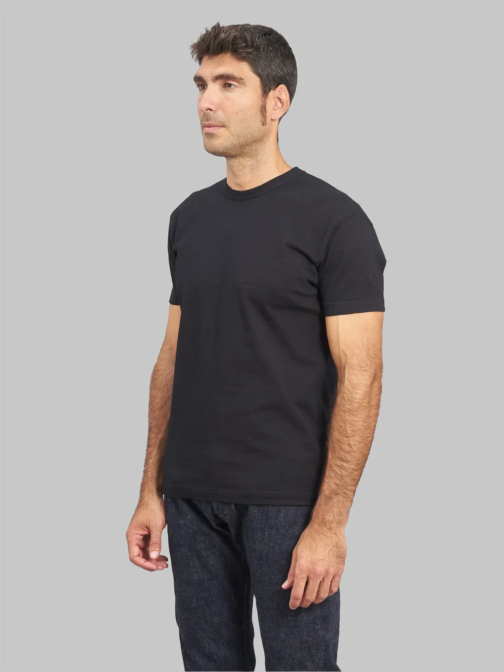 Pure Blue Japan SS5011-BK Black Indigo Dyed Crewneck T-Shirt