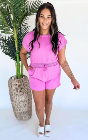 Purple Terry Fabric Romper - Final Sale