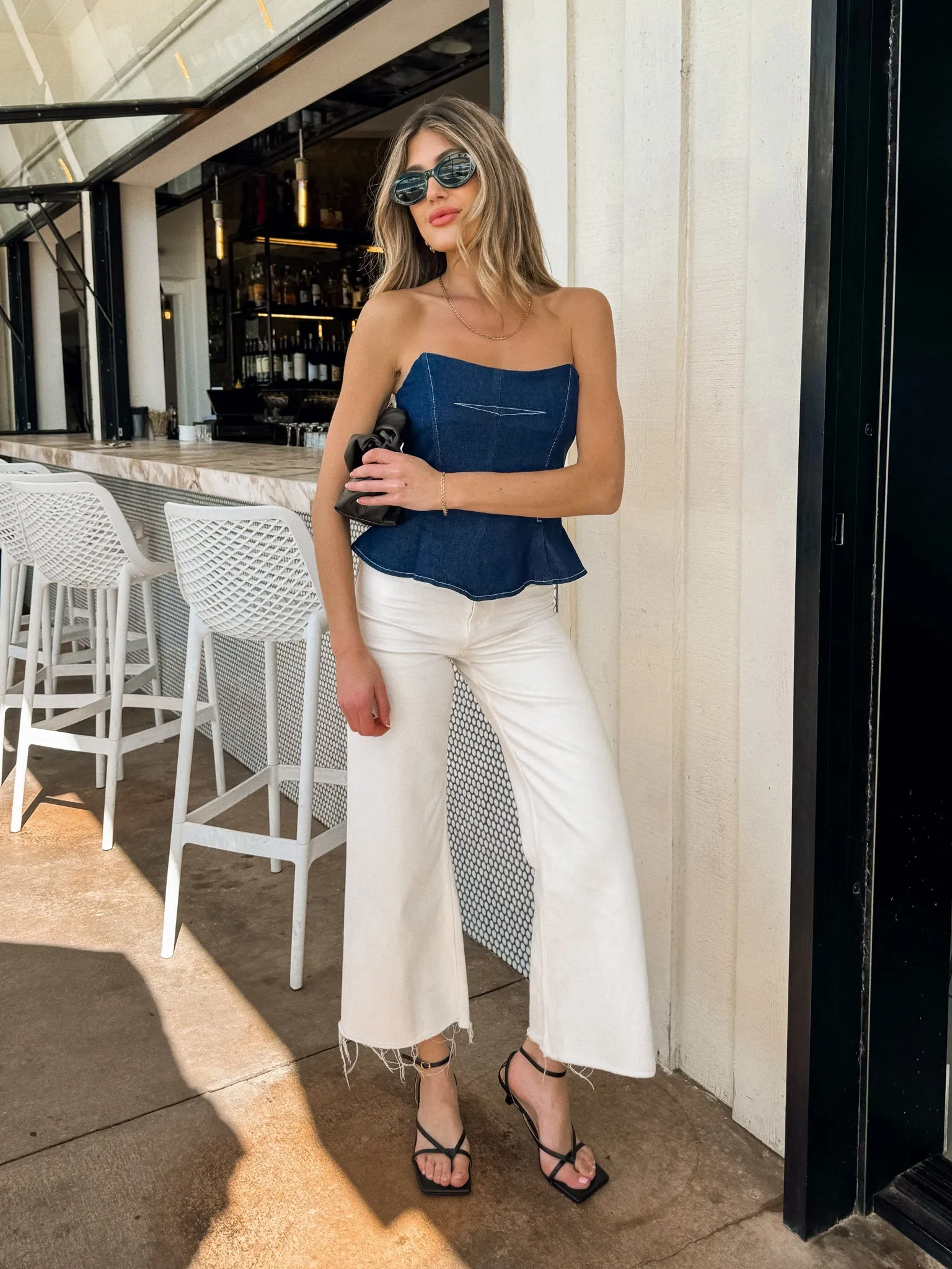 Rhae Strapless Denim Top