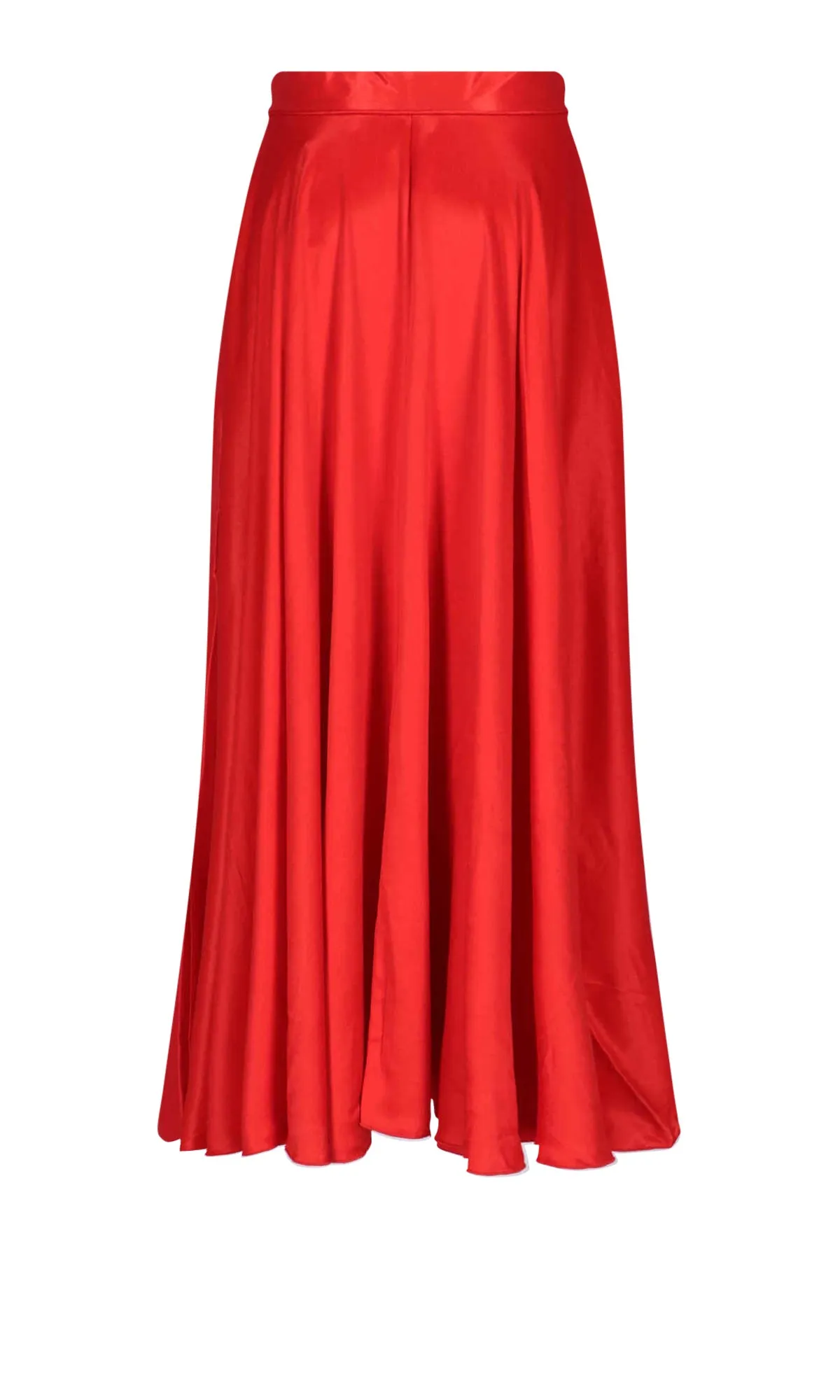 ROTATE Pleated Satin Midi Skirt