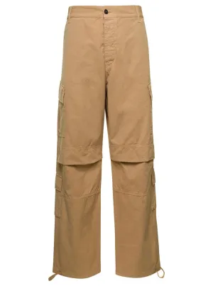 'Saint' Beige Cargo Pants With Pockets In Cotton