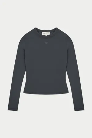 SCULPTING STRETCH LONG SLEEVE TOP - MIDNIGHT GREY