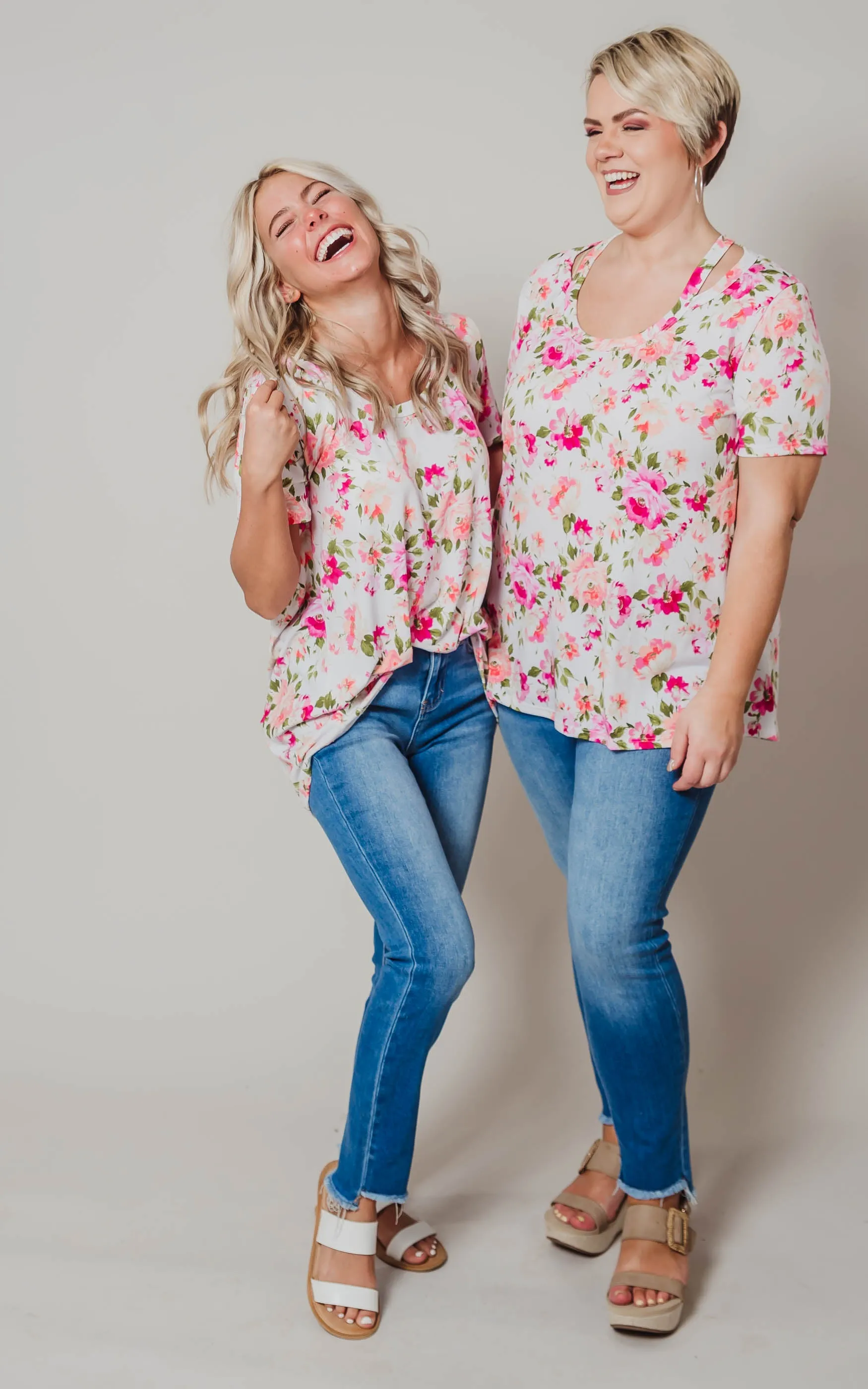 Short Sleeve Floral Print Knit Top - Final Sale*