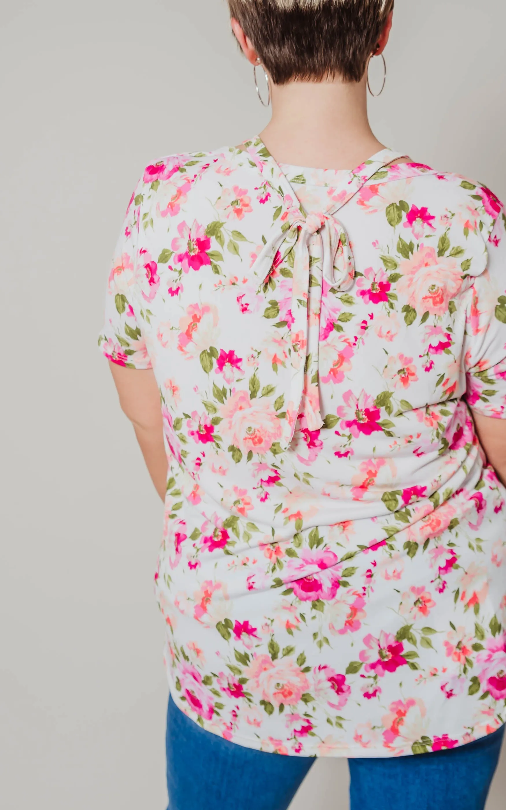 Short Sleeve Floral Print Knit Top - Final Sale*