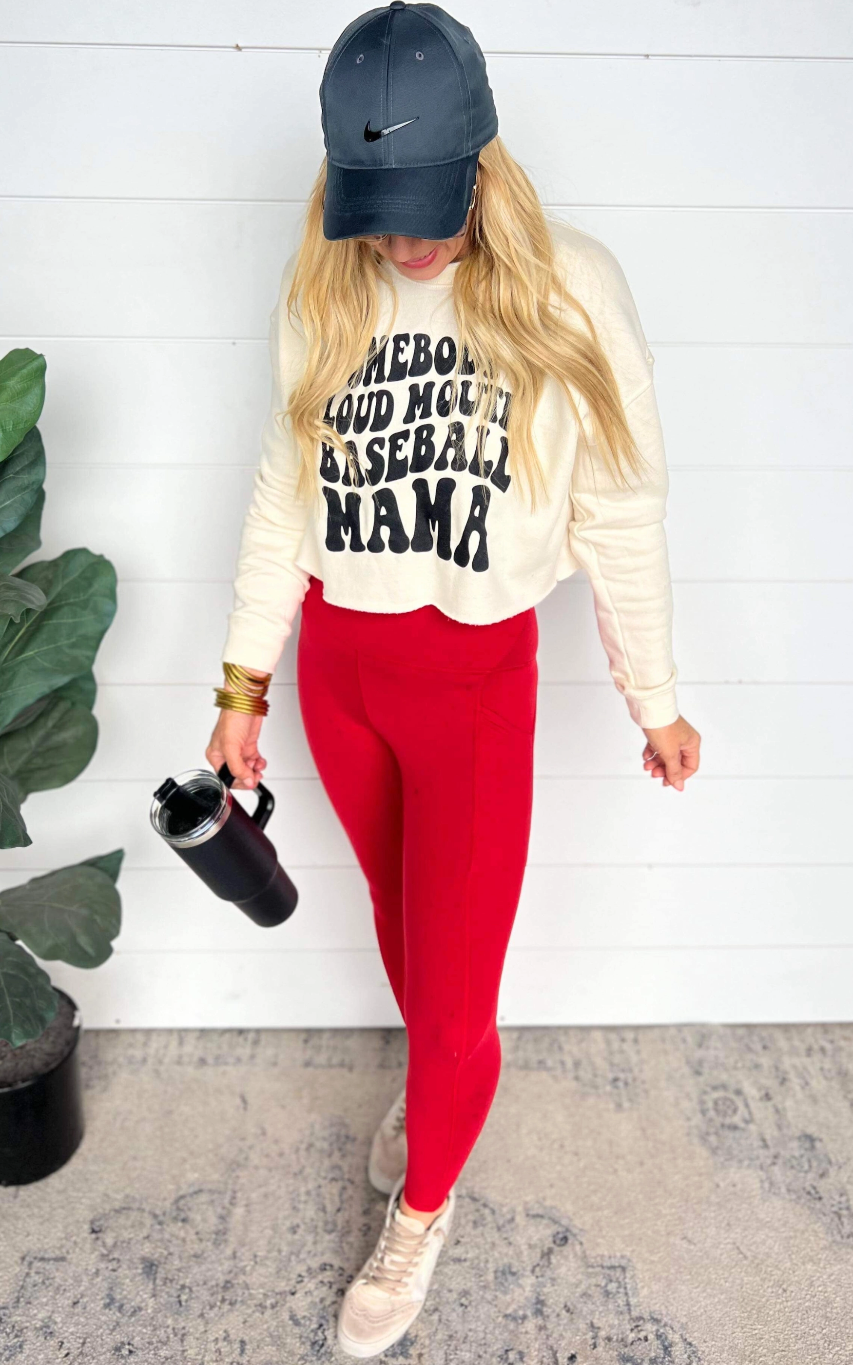 Somebody's Loud Mouth Baseball Mama Cropped Sweatshirt** - Final Sale