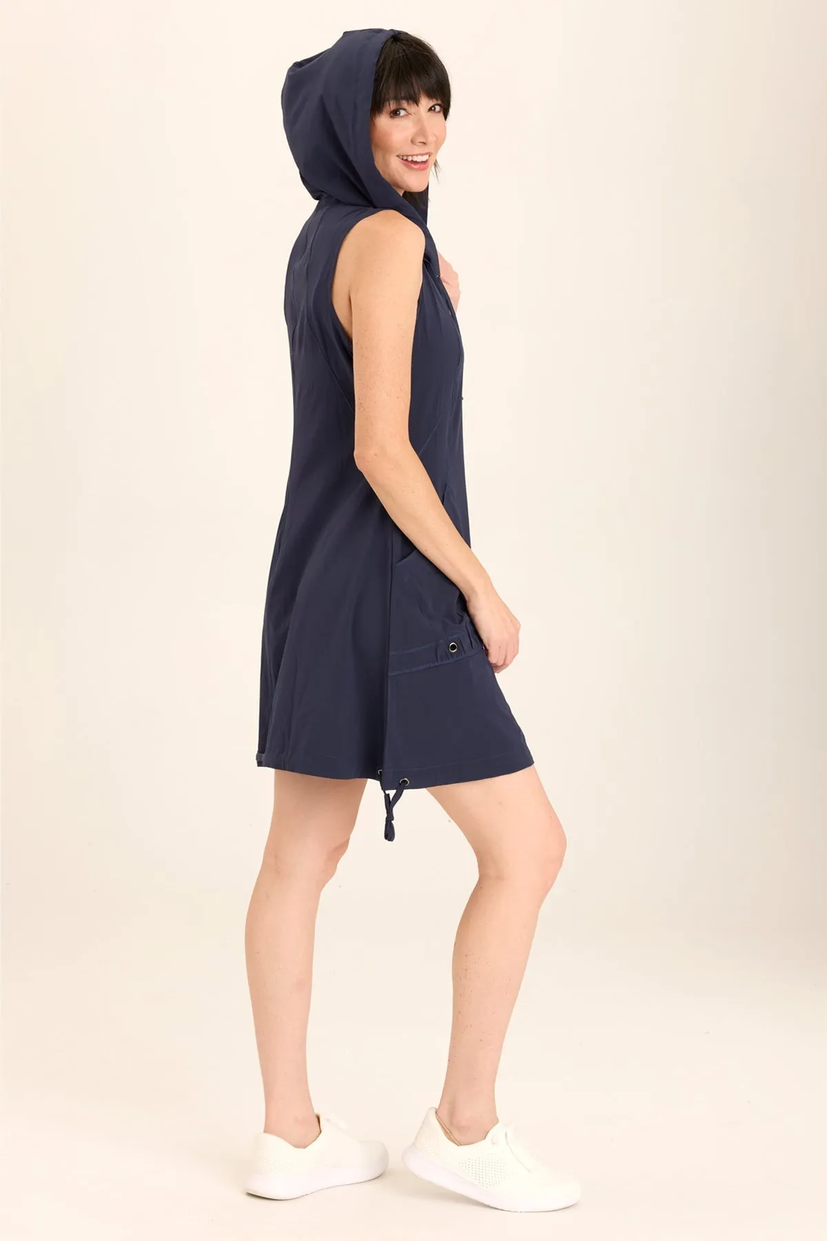 Sumi Active Whisper Stretch Hooded Cargo Mini Dress
