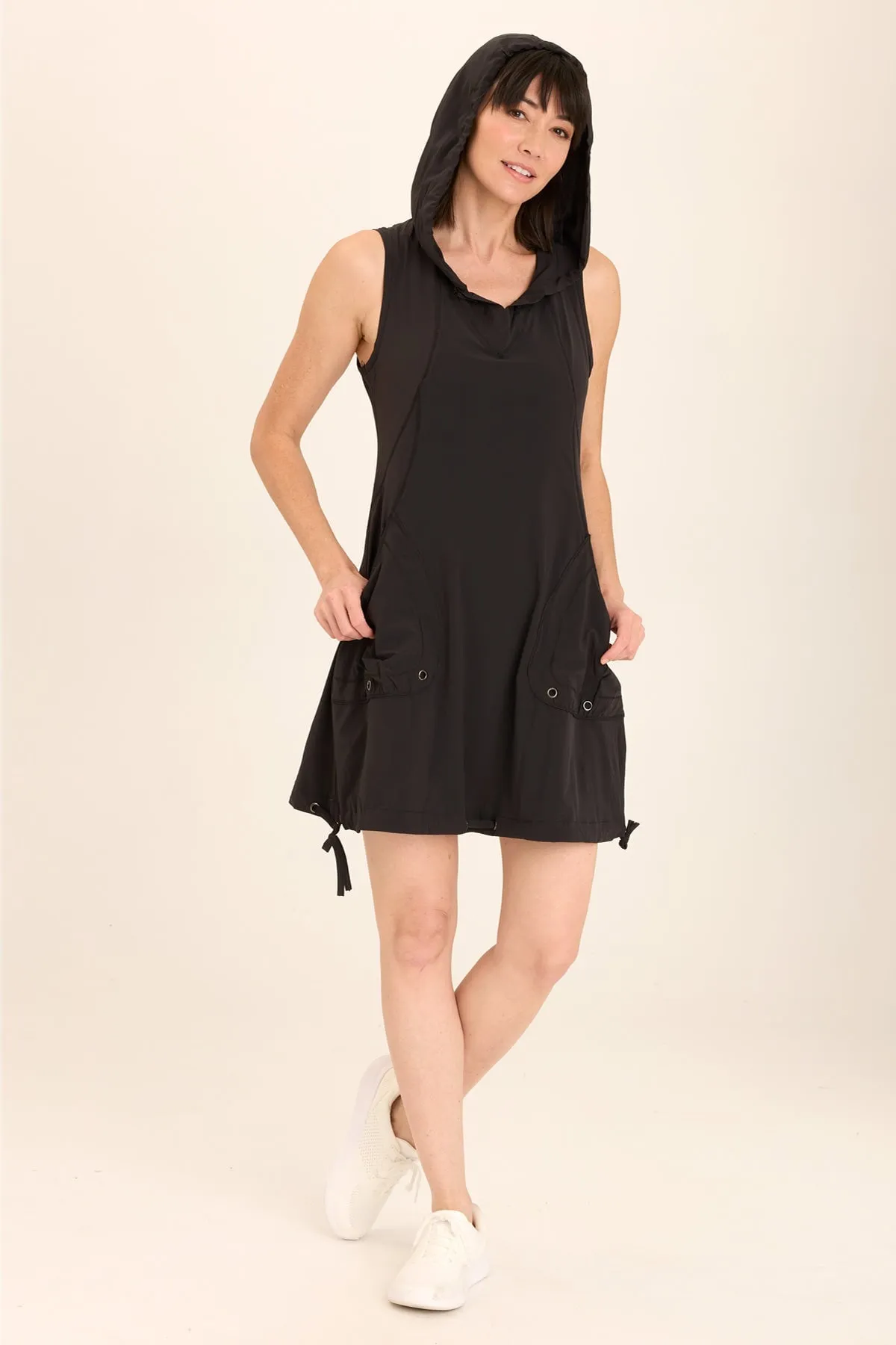 Sumi Active Whisper Stretch Hooded Cargo Mini Dress