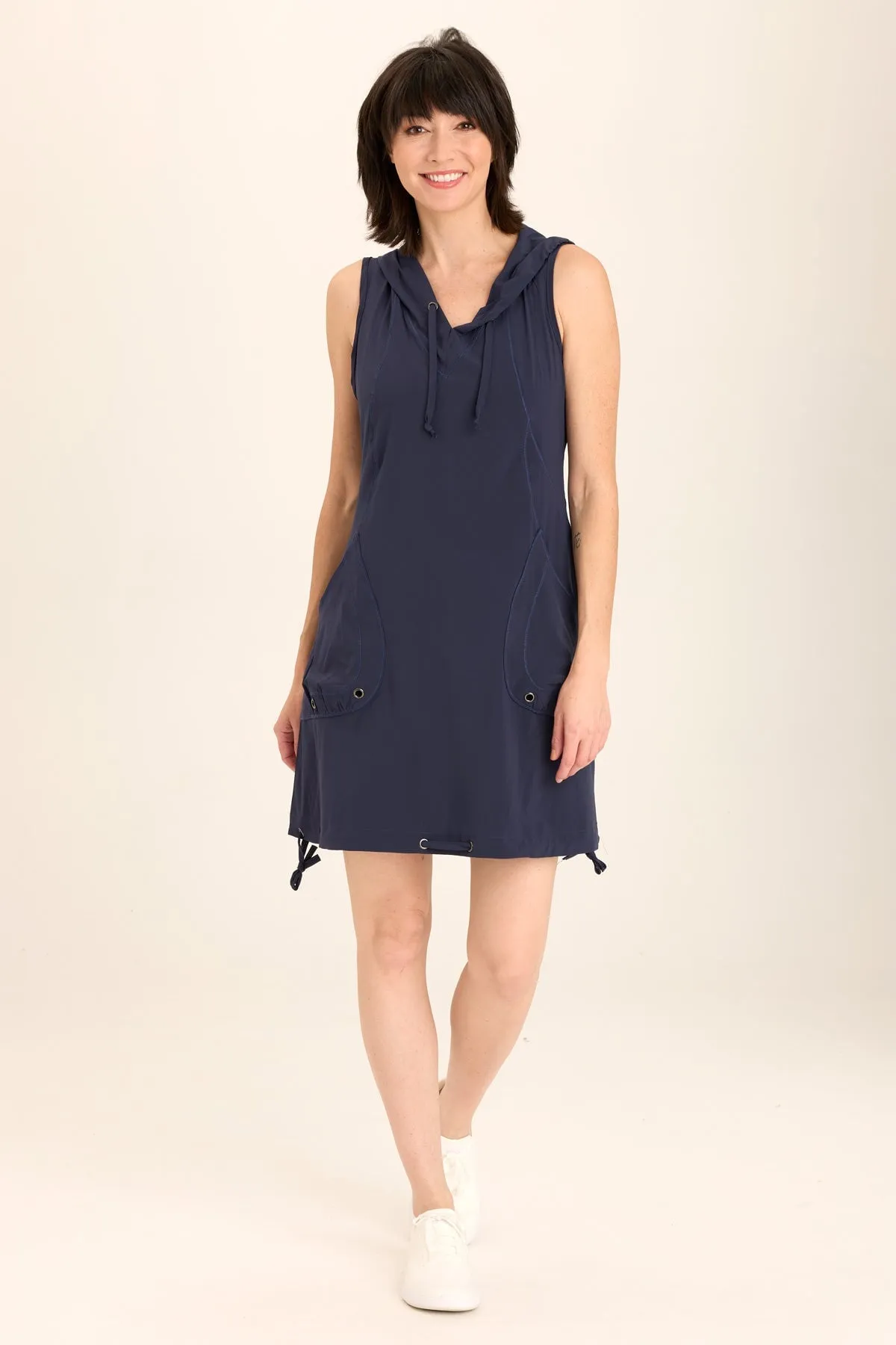 Sumi Active Whisper Stretch Hooded Cargo Mini Dress