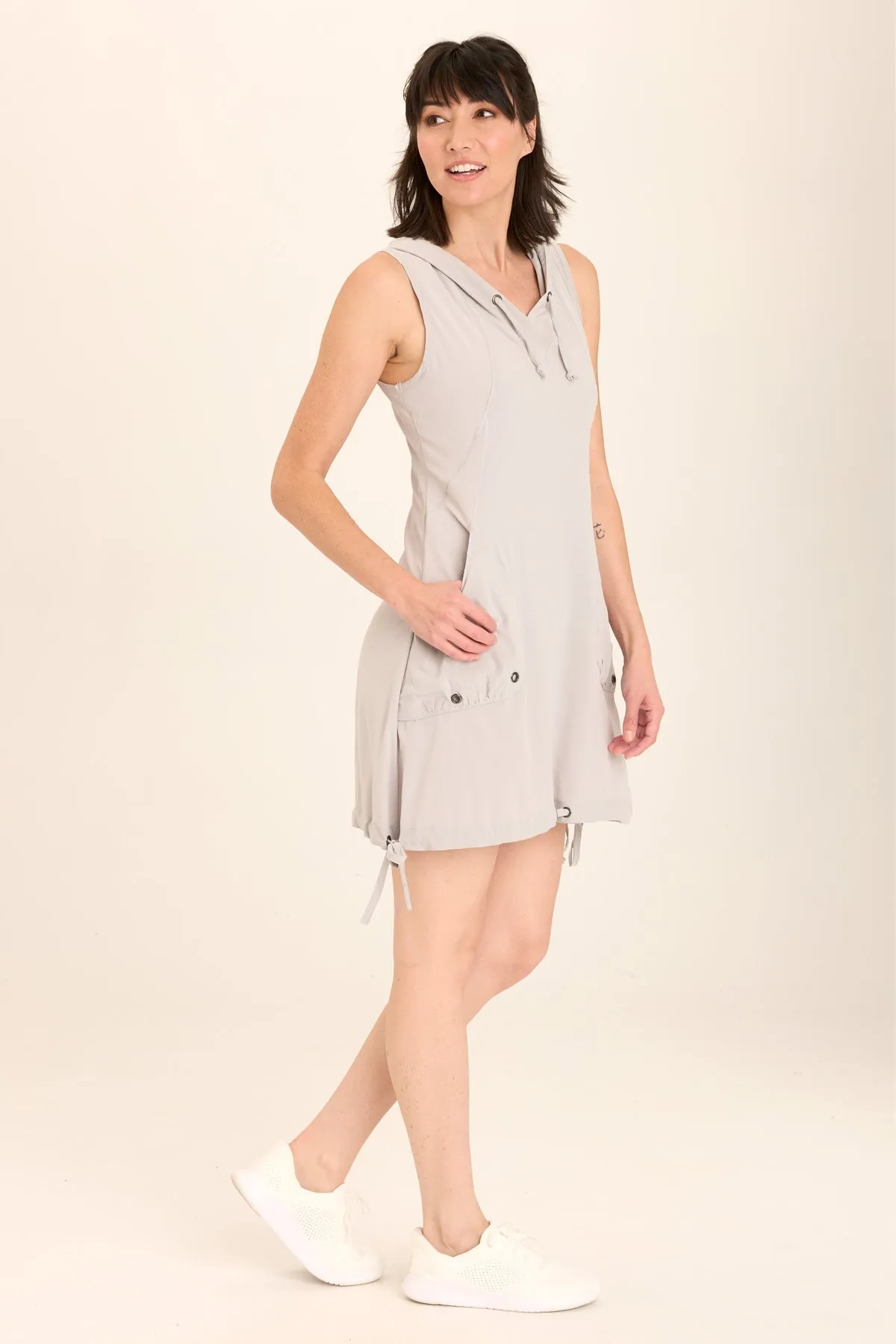 Sumi Active Whisper Stretch Hooded Cargo Mini Dress