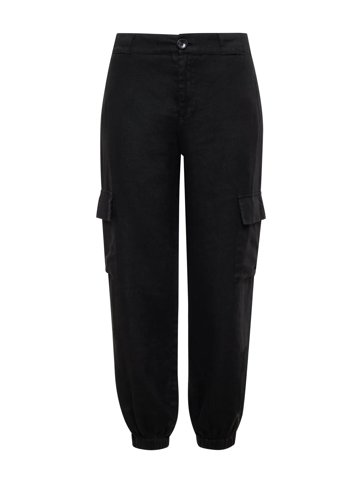 Take Over Linen Jogger Standard Rise Pant Black