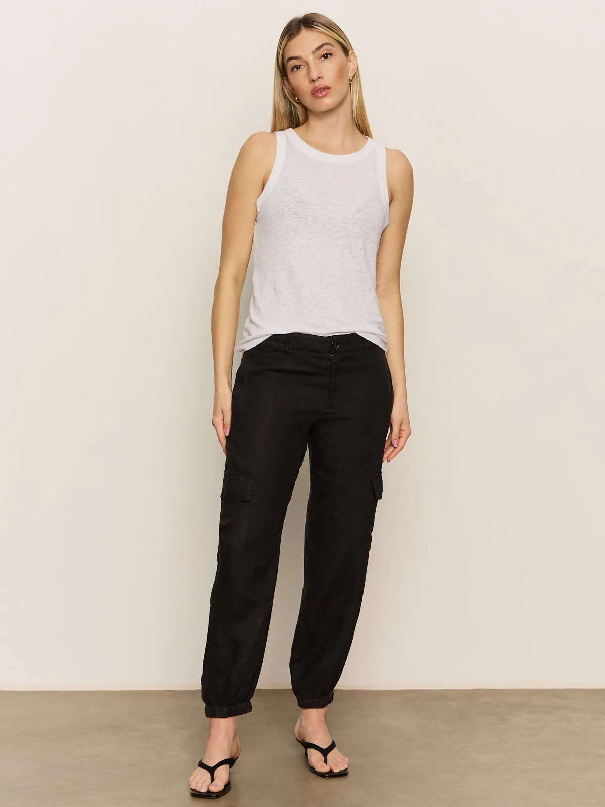 Take Over Linen Jogger Standard Rise Pant Black