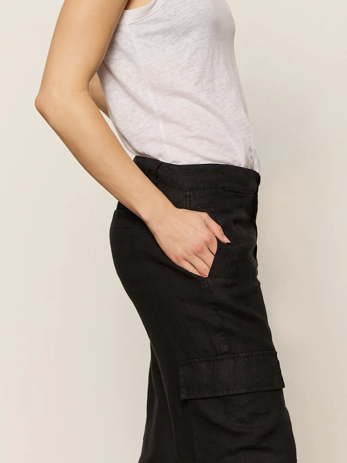 Take Over Linen Jogger Standard Rise Pant Black