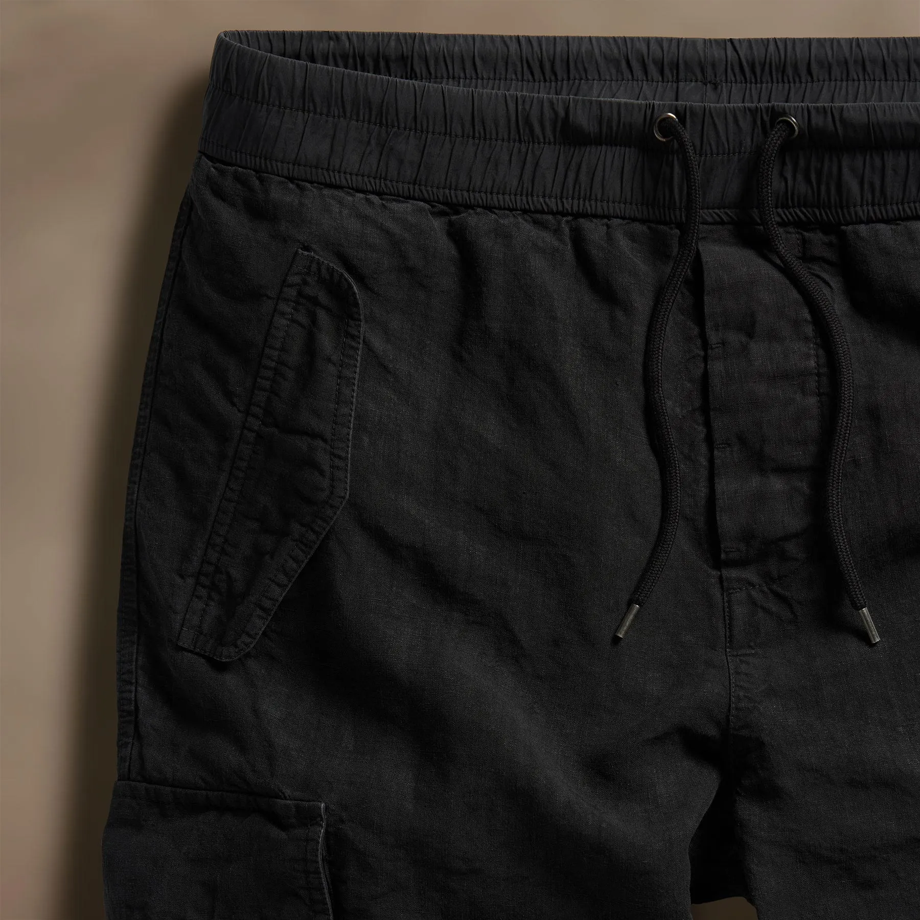 Textured Linen Flight Pant - Black
