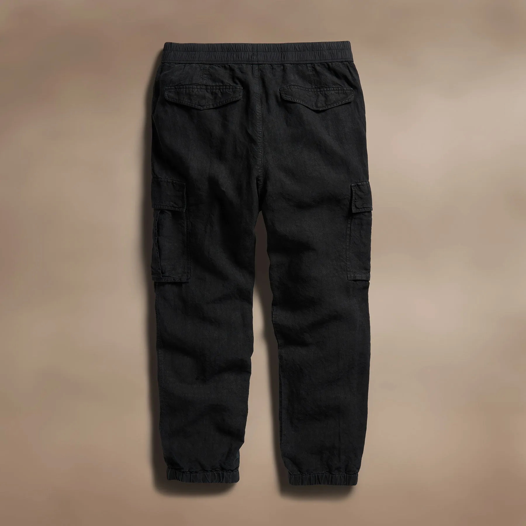 Textured Linen Flight Pant - Black