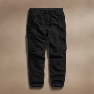 Textured Linen Flight Pant - Black