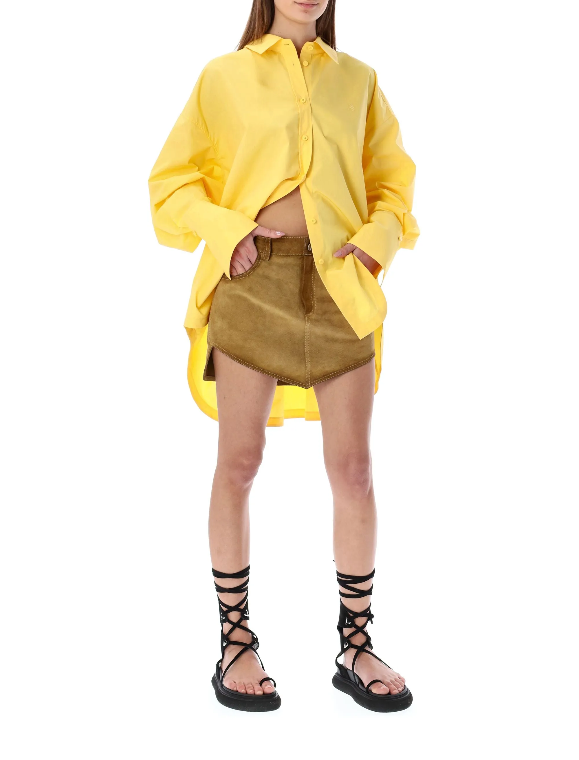 The Attico Dean Pointed Hem Mini Skirt
